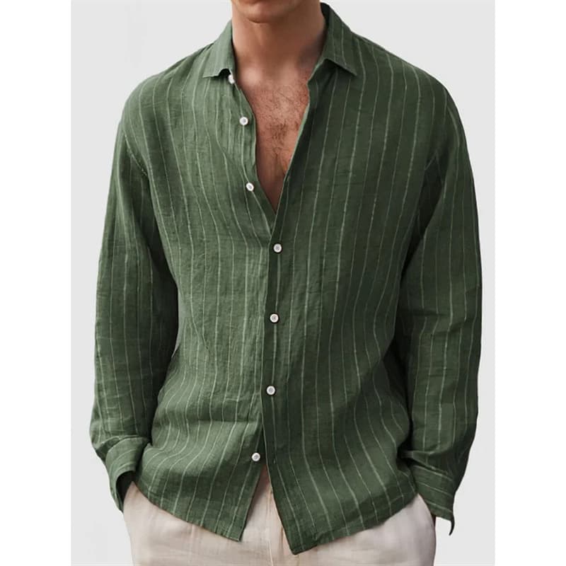 Camisa a rayas de manga corta para hombre