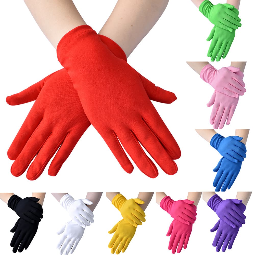 Guantes elásticos de seda de leche suave para mujer