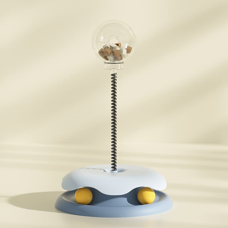 Juguete interactivo 2 en 1 para gatos con dispensador de premios