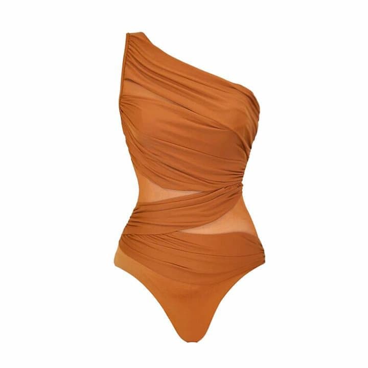 Bikini de color sólido ajustado para mujer