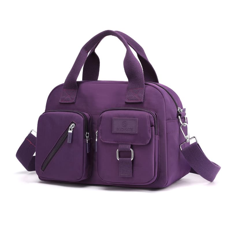 Bolsa cruzada portátil de nylon con compartimientos