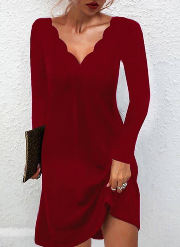 Vestido casual de escote en V profundo