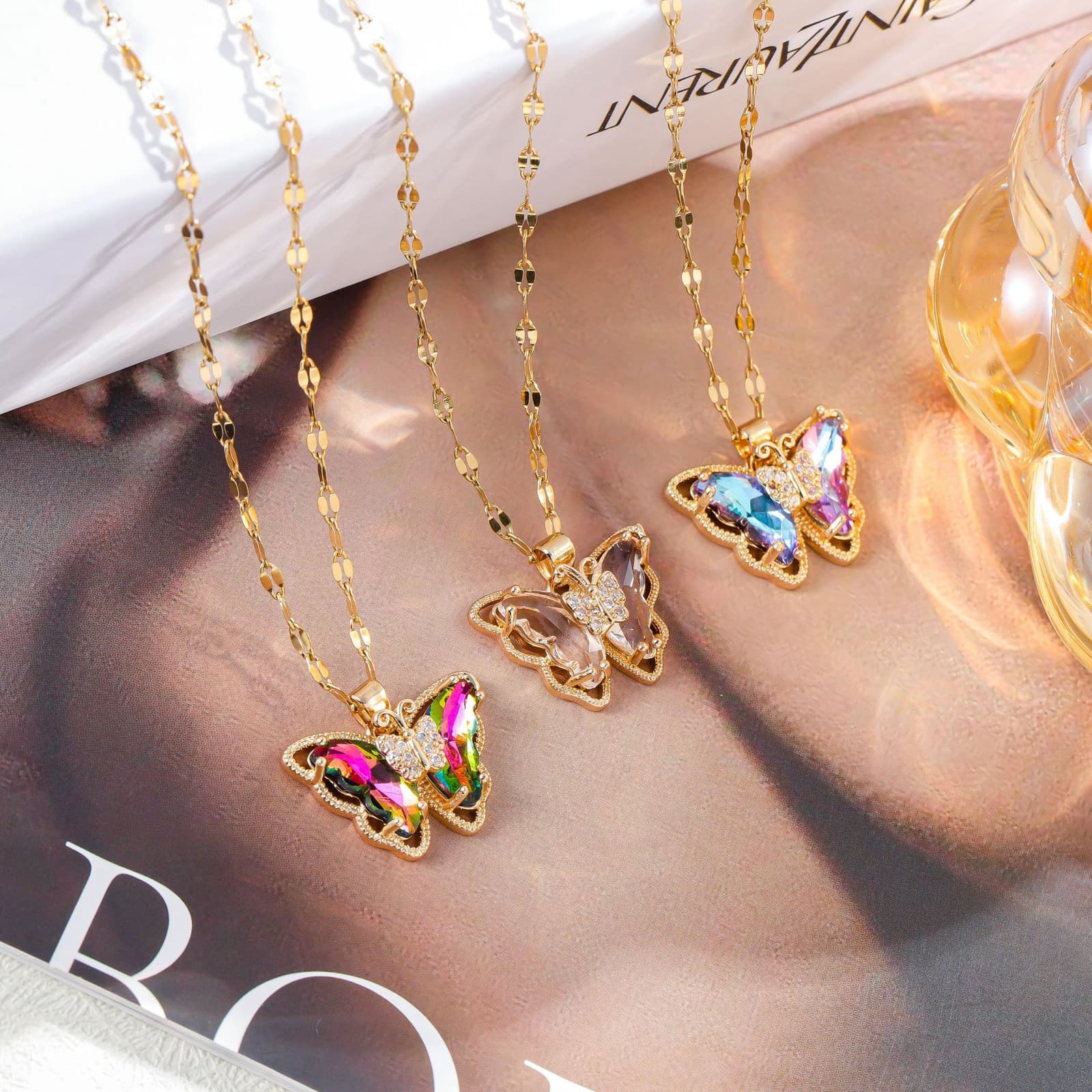 Collar mujer circón mariposa incrustación micro
