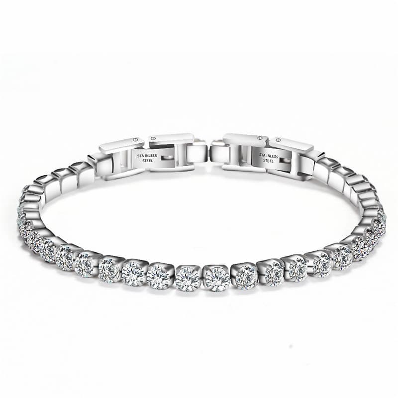 Pulsera ajustable con zircón y doble hebilla