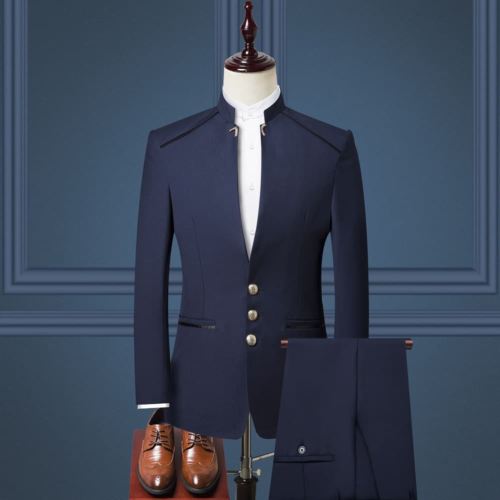 Traje de tres piezas estilo británico para hombre