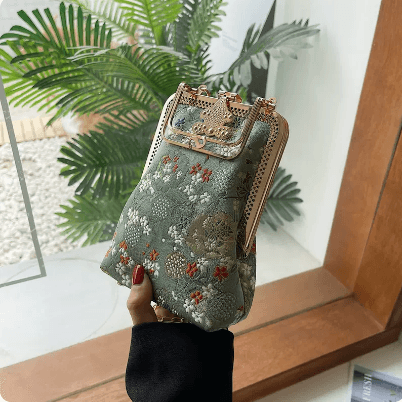 Bolsa de hombro bordada estilo retro elegante