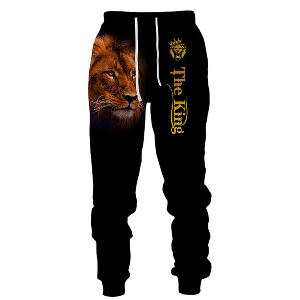 Pantalones con patrón animal y puños en los tobillos
