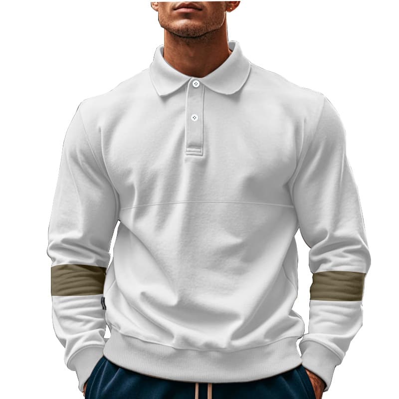 Polo de manga larga con cuello y botones