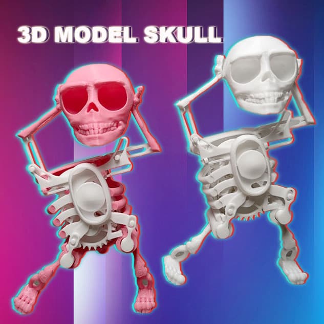 Juguete antiestrés mini calavera 3D
