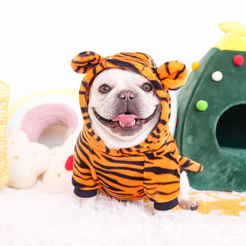 Pijama de felpa para perro bulldog francés otoño invierno