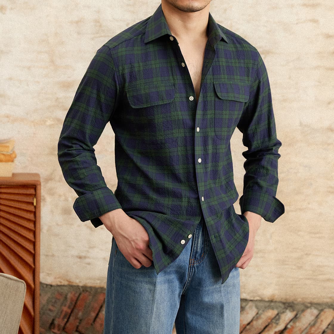 Camisa de cuadros casual para verano