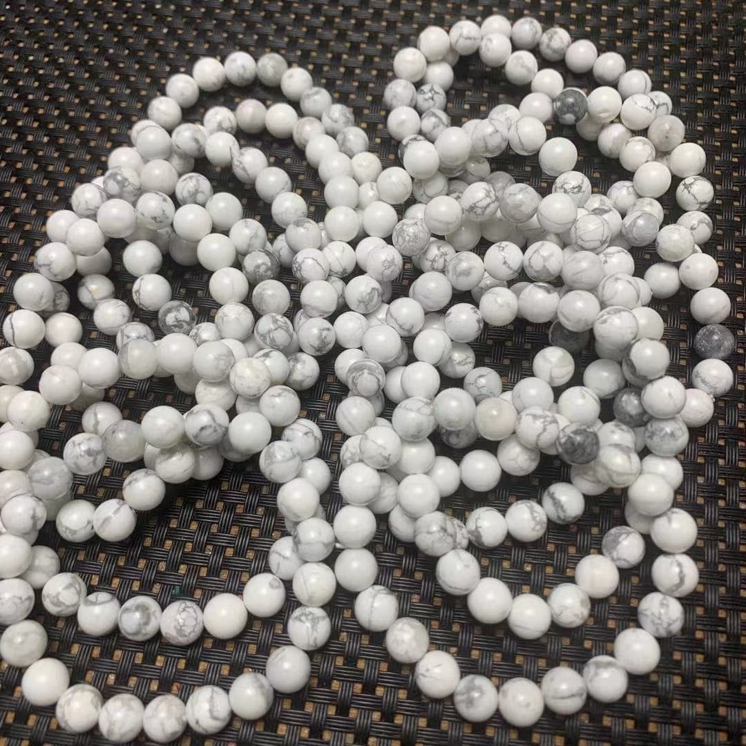 Pulsera de turquesa blanca natural de círculo único