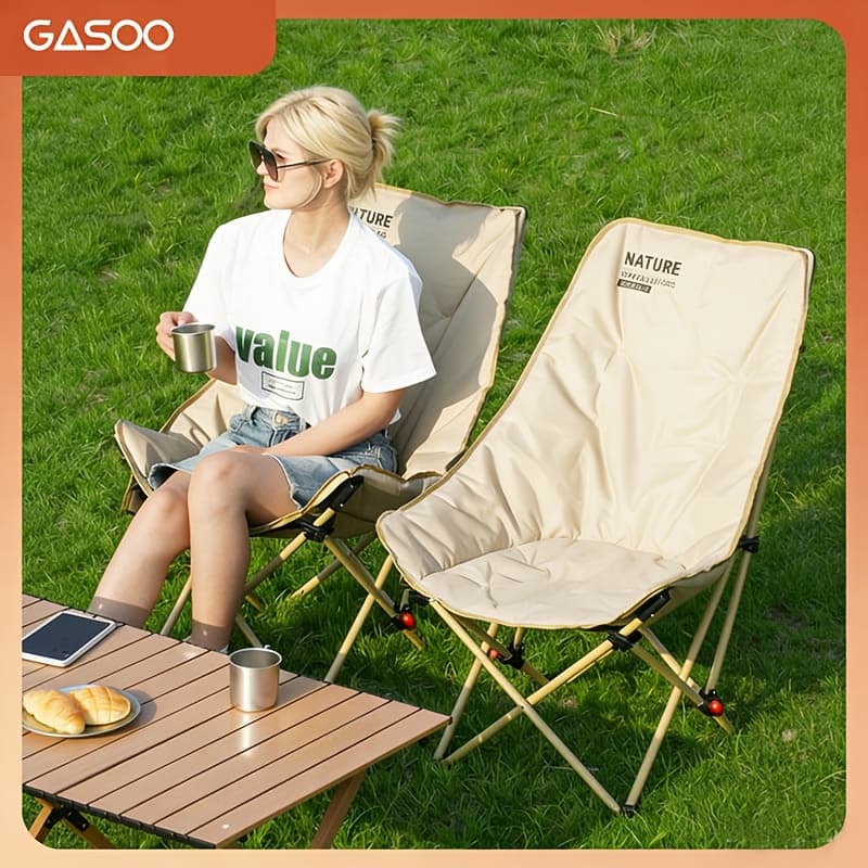 Silla Moon de alto respaldo para camping y pesca plegable