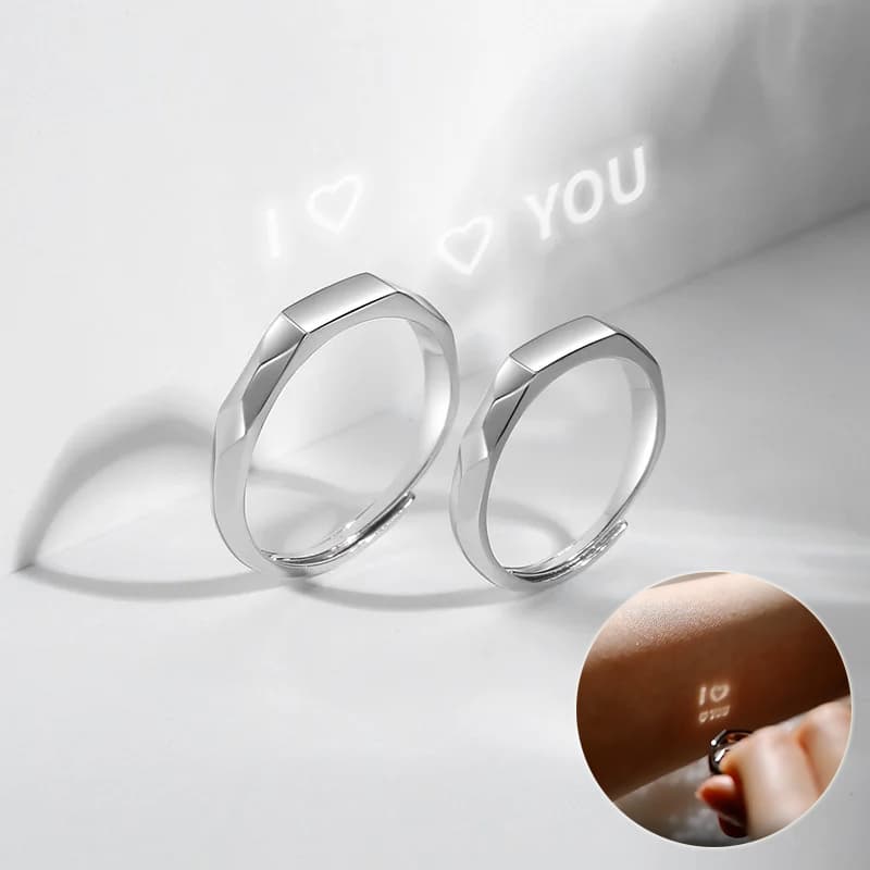 Anillo plata esterlina S925 patrón amor parejas