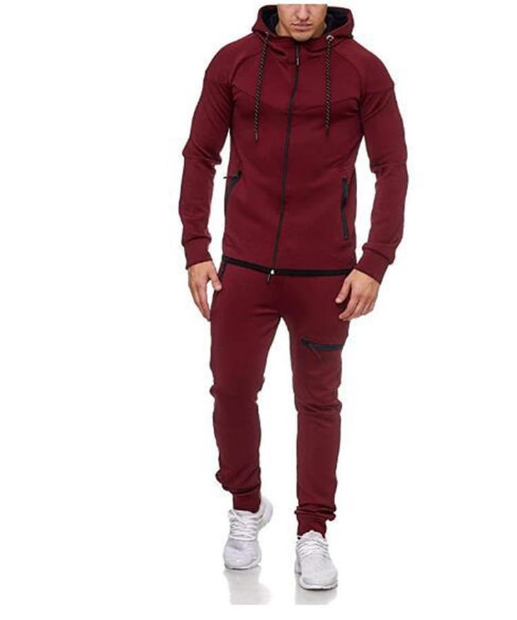 Ropa casual fitness con cierre decorativo color sólido