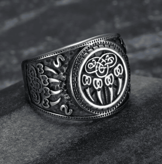 Anillo pata de oso de acero inoxidable