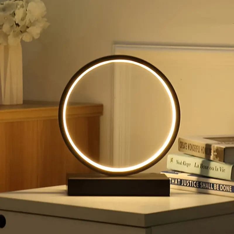 Lámpara LED decorativa estilo zen con anillo para incienso