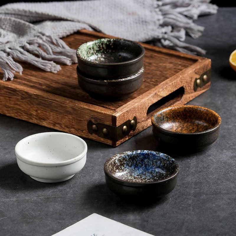 Platito redondo cerámica para salsa y condimentos