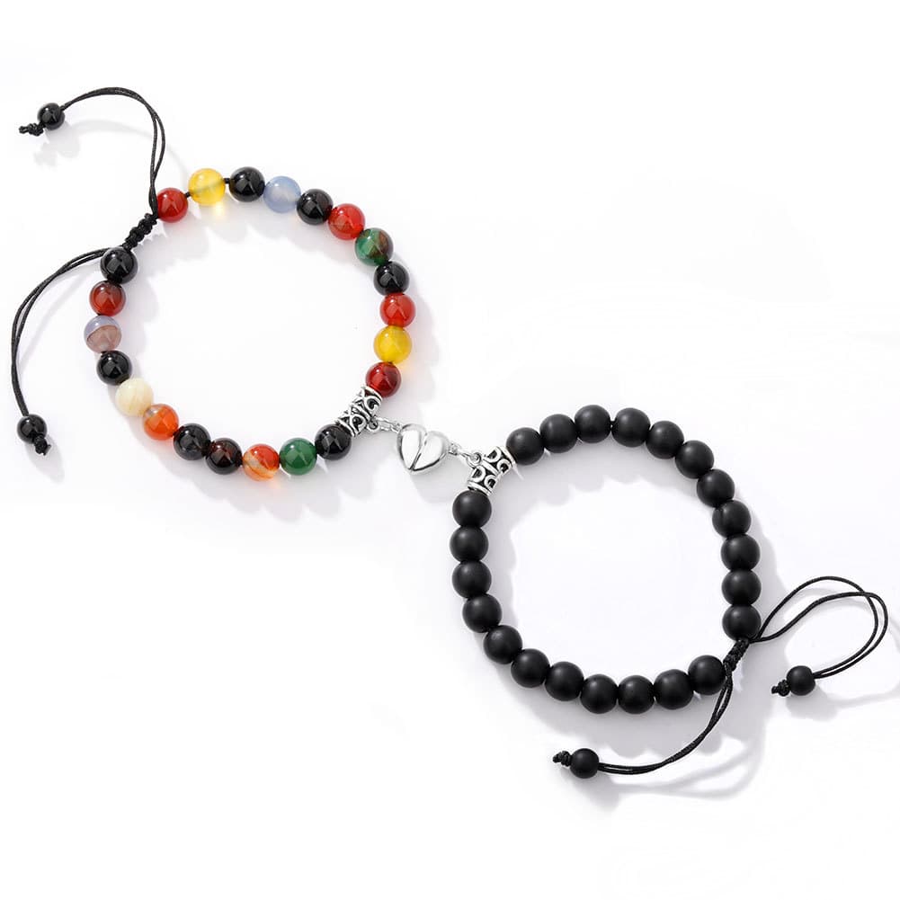 Par de pulseras magnéticas para parejas con cierre de imán