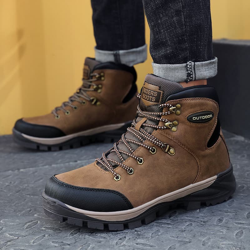 Botas de invierno para hombre, corte alto con forro térmico
