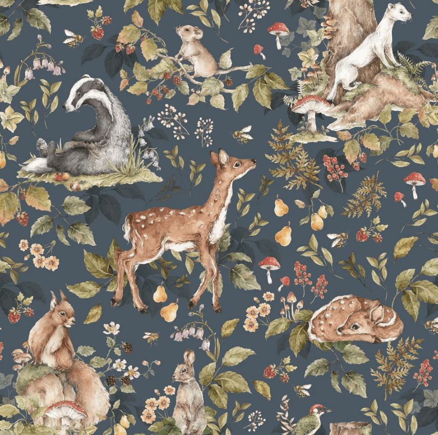 Papel tapiz bosque con animales silvestres
