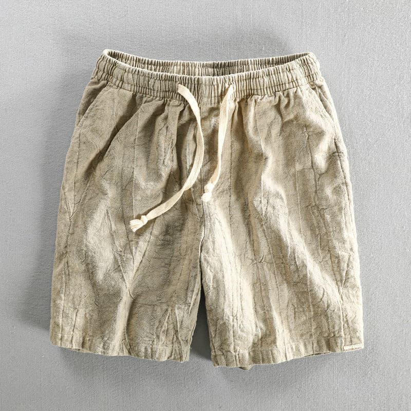 Pantalones cortos casuales de algodón lino, holgados talla grande