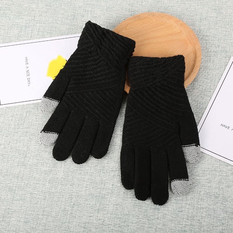 Guantes de invierno de lana para pantalla táctil