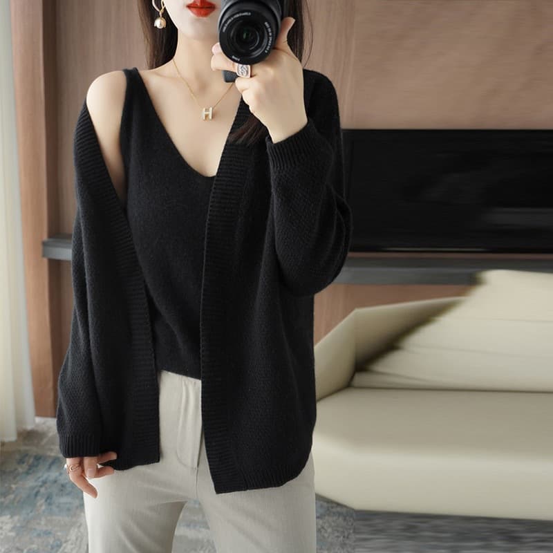 Cardigan dos piezas cuello V