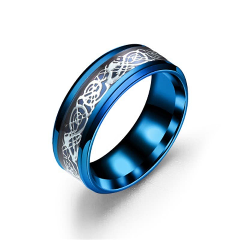 Anillo dragón de acero inoxidable, diseño único