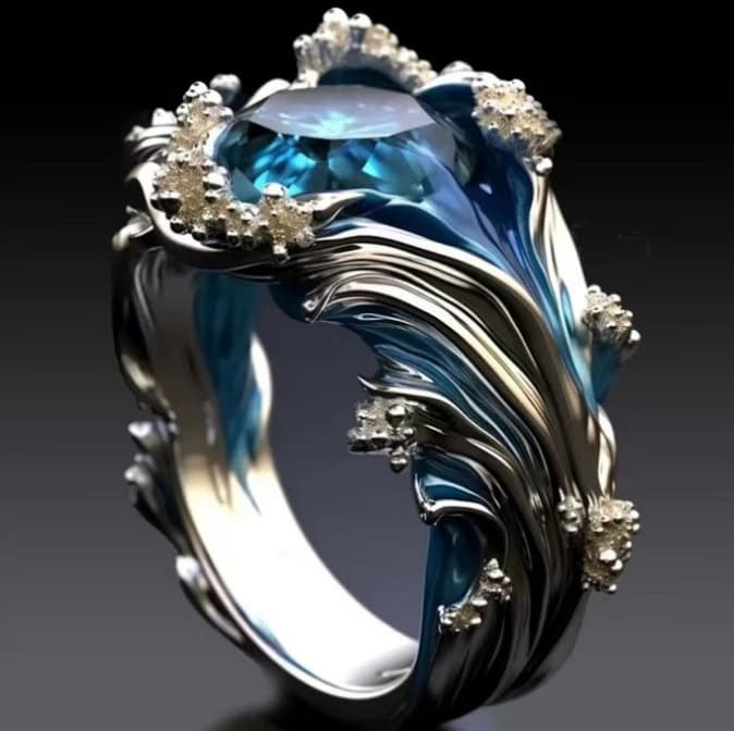 Anillo de diamante de moda para mujer, acabado brillo