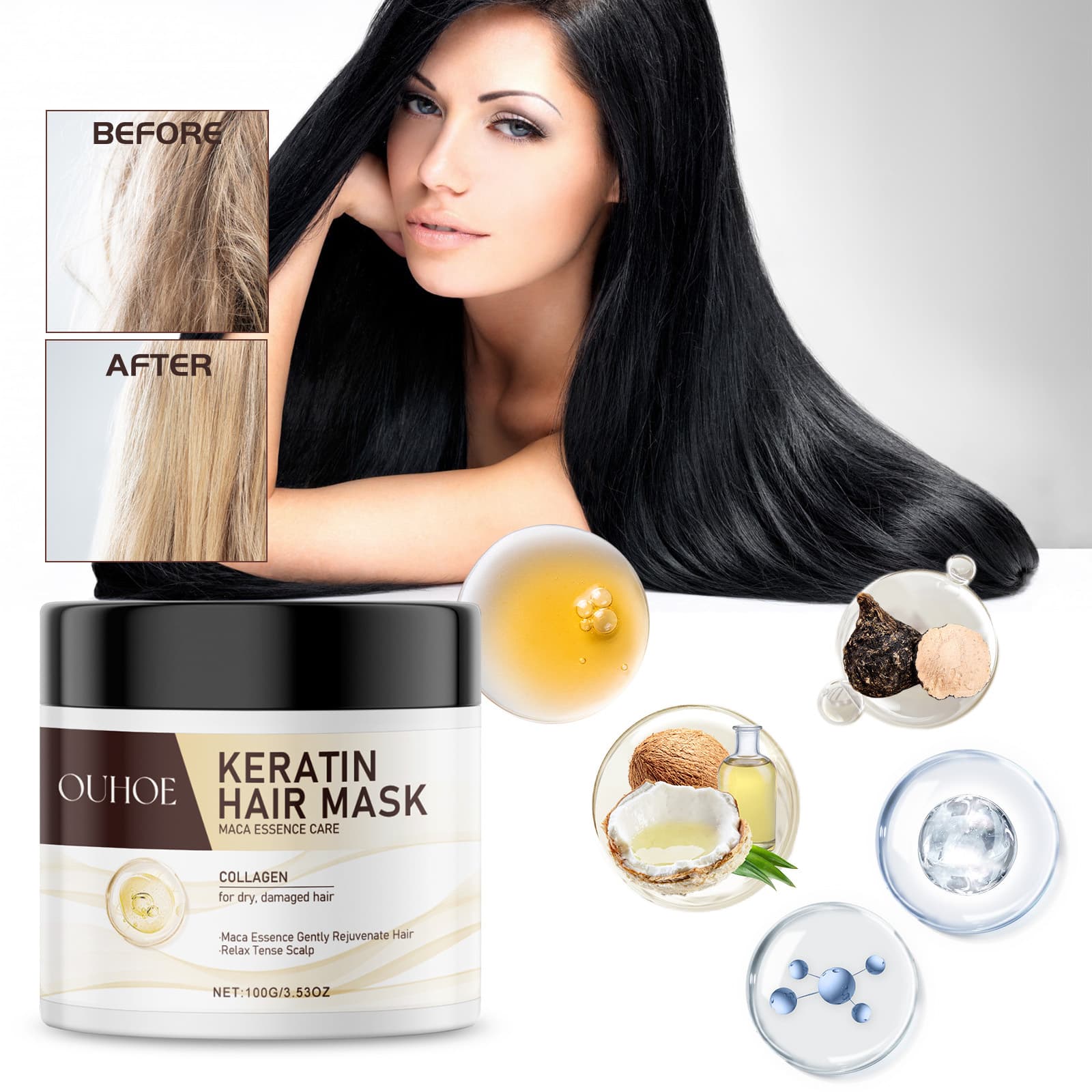 Acondicionador con keratina nutritivo para cuero cabelludo