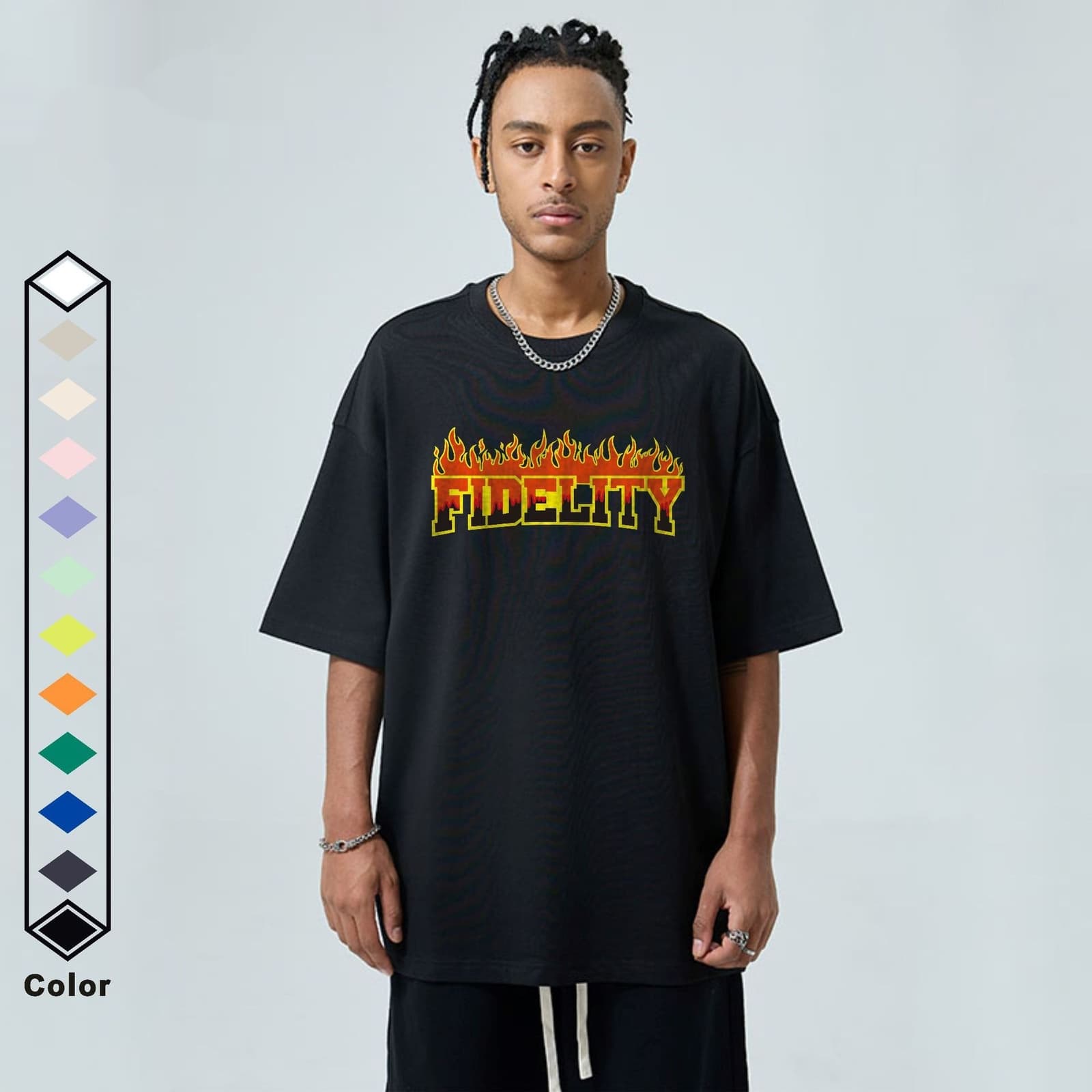 Camiseta algodón puro letras holgada para adolescente
