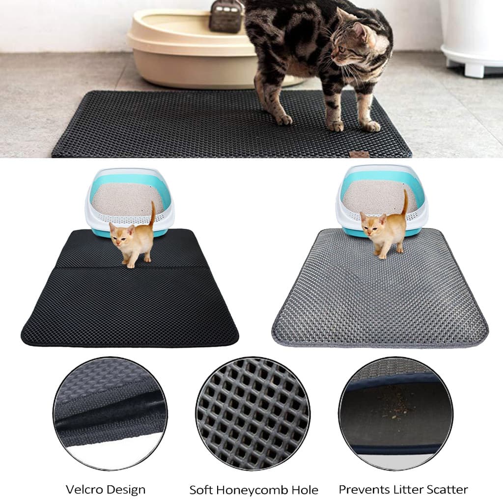 Tapete doble capa para arenero de gatos impermeable