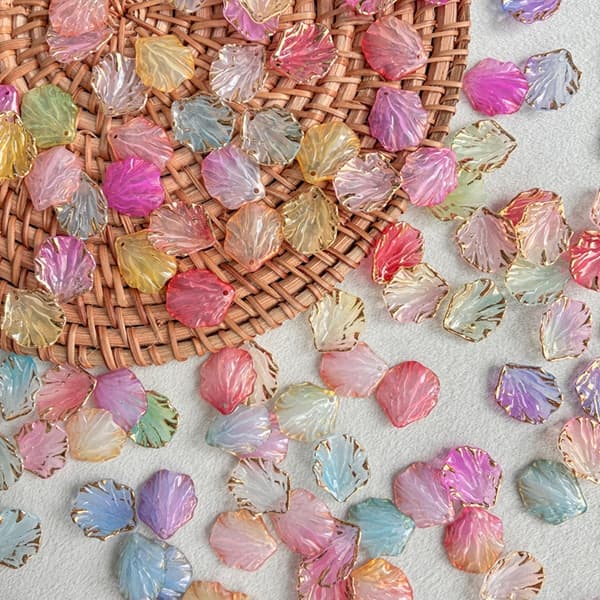 Cuentas acrílicas con acabado dorado para joyería DIY