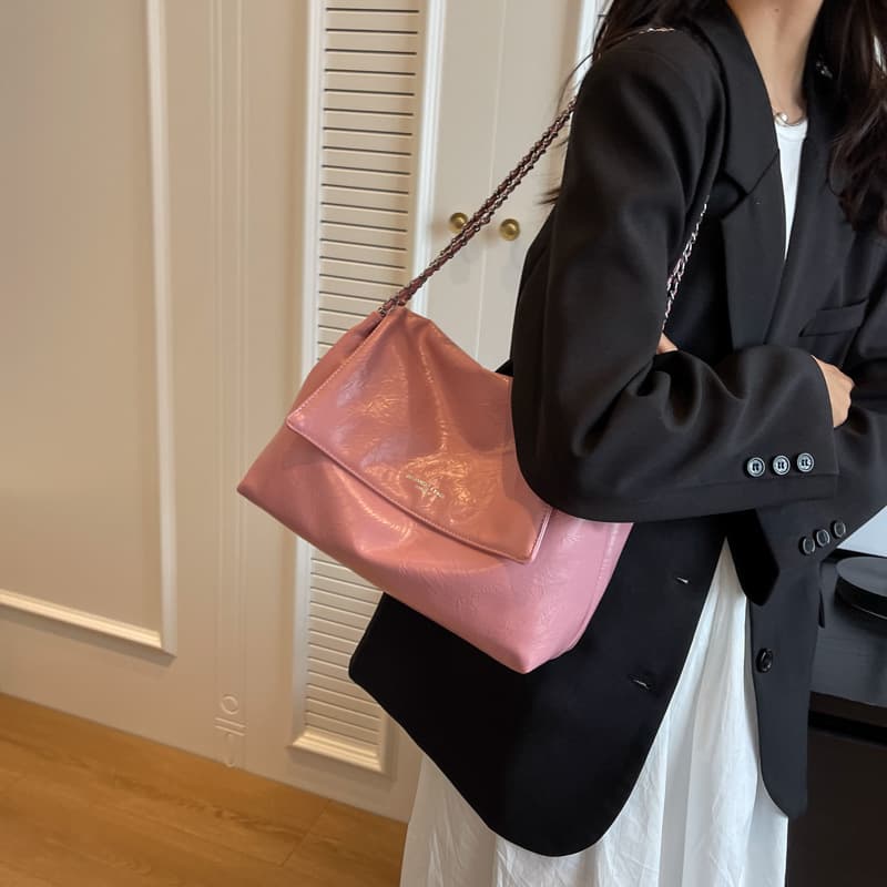Bolsa de cuero PU de gran capacidad con cadena