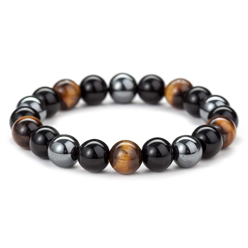 Pulsera de piedra ojo de tigre tejida a mano natural