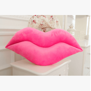 Almohada de peluche con forma de labios grandes