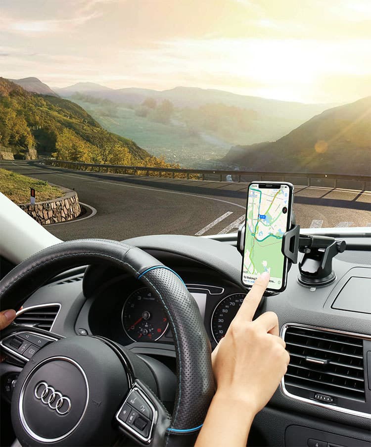 Soporte de teléfono para auto con ventosa de silicona universal