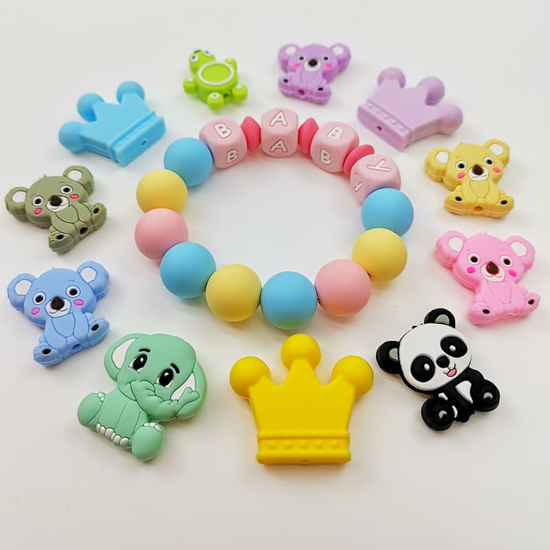 Cuentas de silicona para accesorios de chupetes y dentición