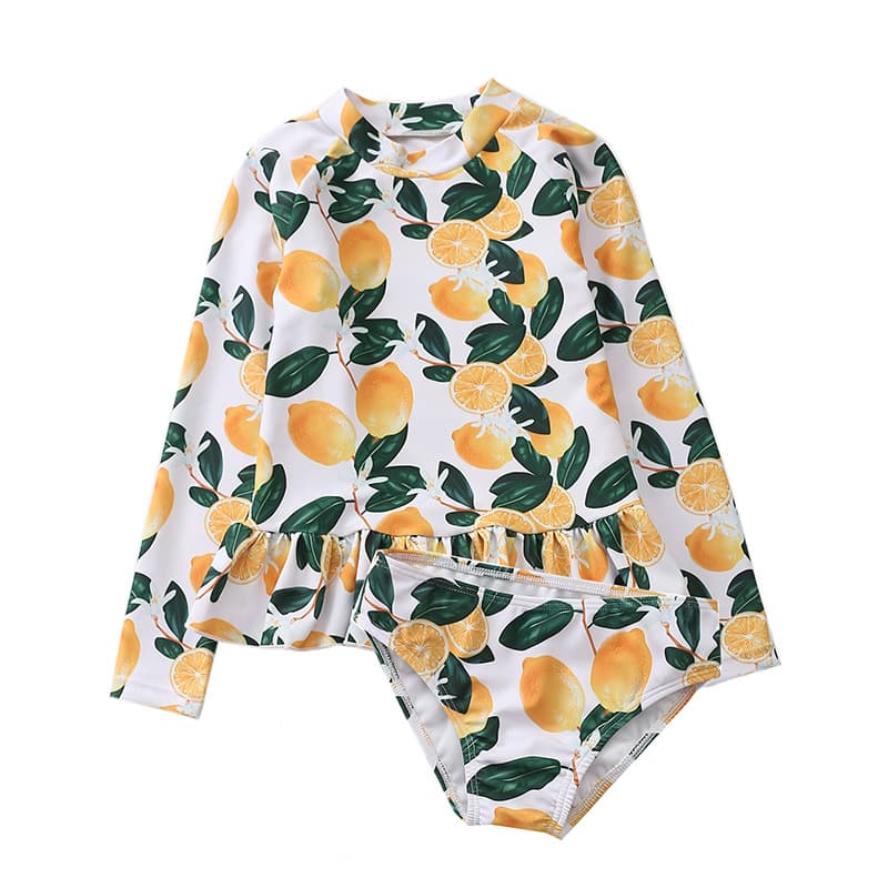 Traje de baño dos piezas para niña con protección solar