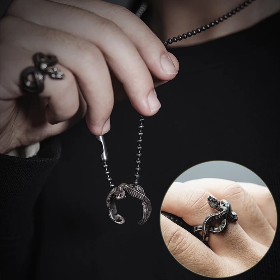 Anillo serpiente retro ajustable