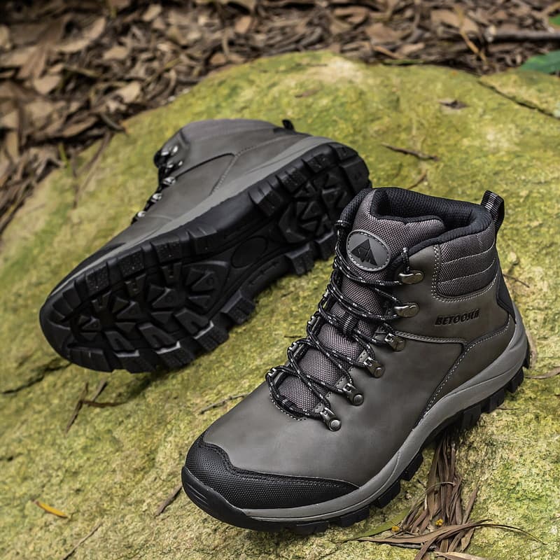 Zapatos de senderismo impermeables, corte alto con suela antideslizante