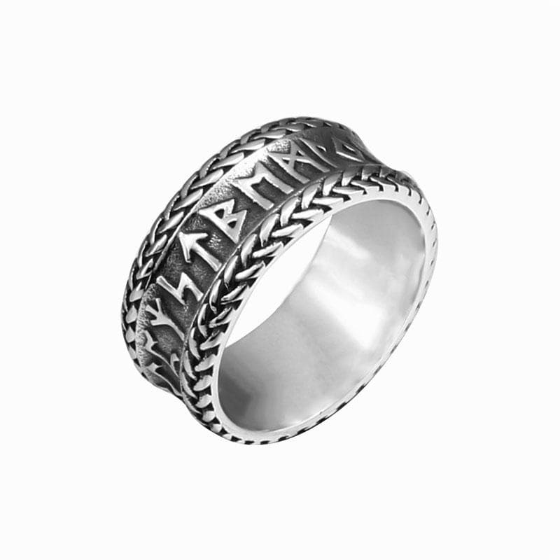 Anillo de acero titanio estilo vintage vikingo