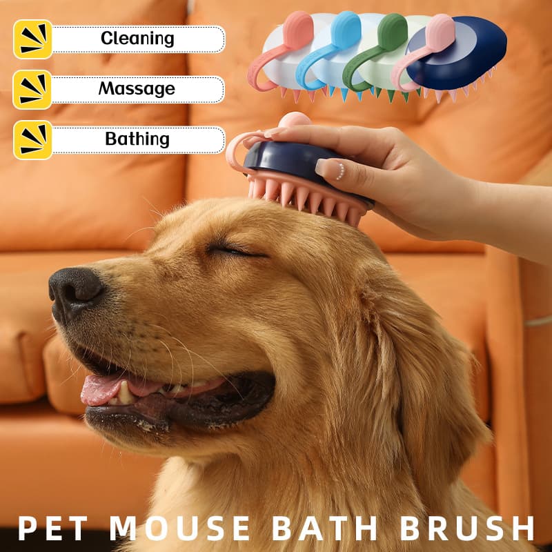Cepillo silicona baño masaje perros gatos