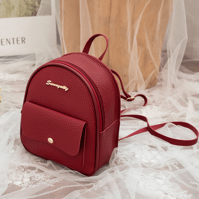 Pequeña mochila de mujer para hombro con bolsa para celular