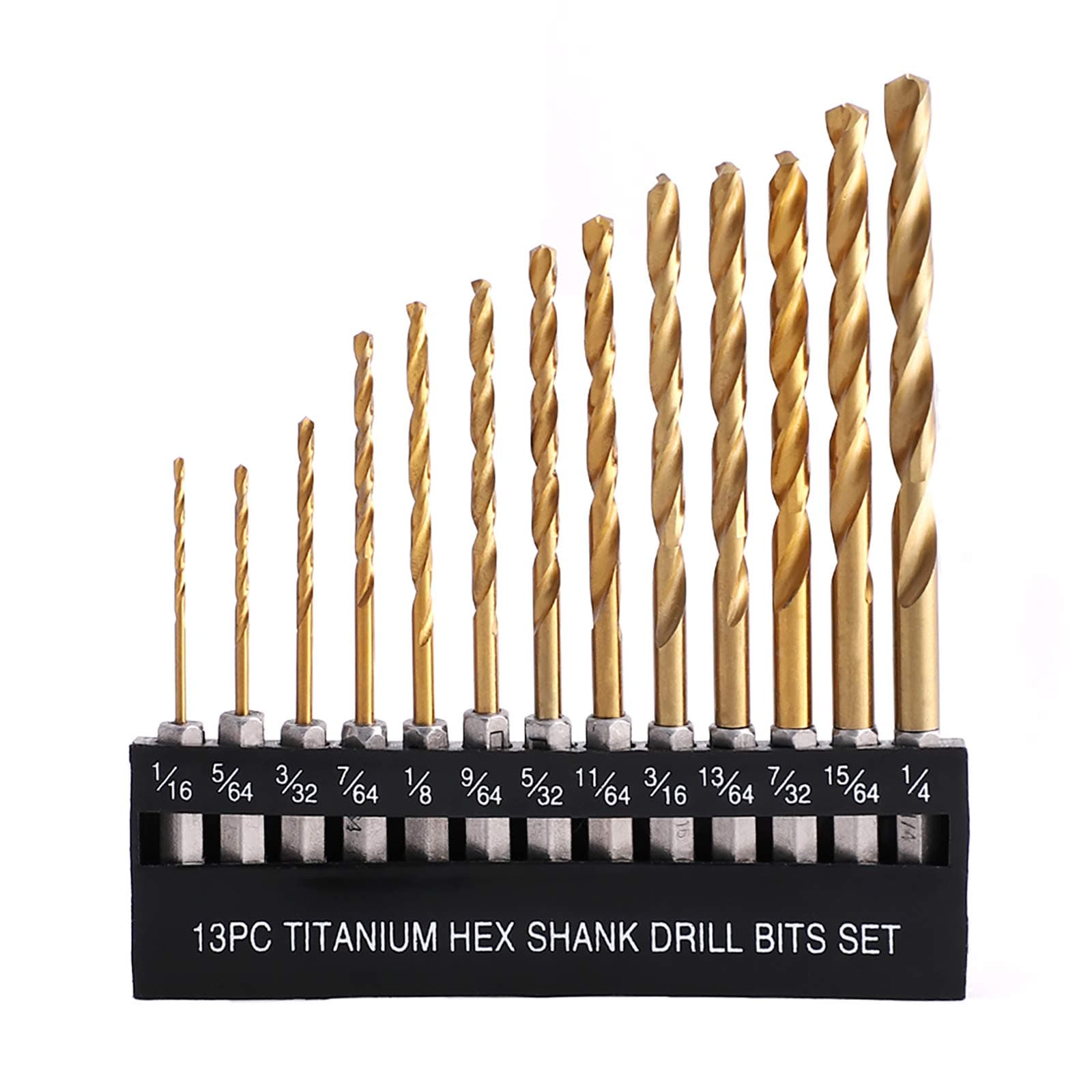 Set de 13 brocas twist de acero de alta velocidad mango hexagonal