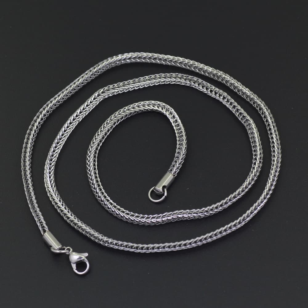 Collar de cadena de acero inoxidable para hombre y mujer