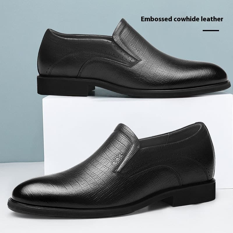 Zapatos de cuero ejecutivos con plantilla elevadora invisible