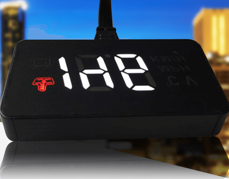 Pantalla frontal de información con alarma de velocidad