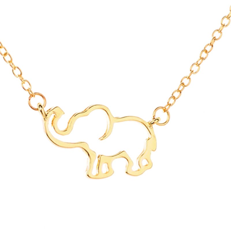 Collar colgante elefante de la suerte cadena corta